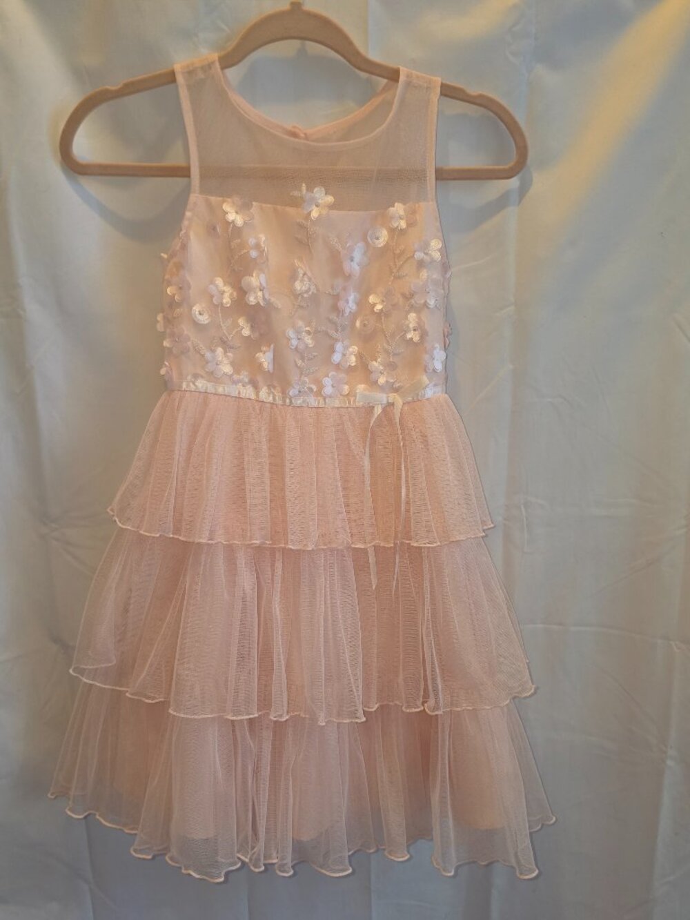 Girls pink ruffle dress